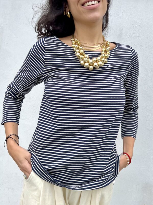 Maglietta Righe - azzurro/marrone - immagine 8