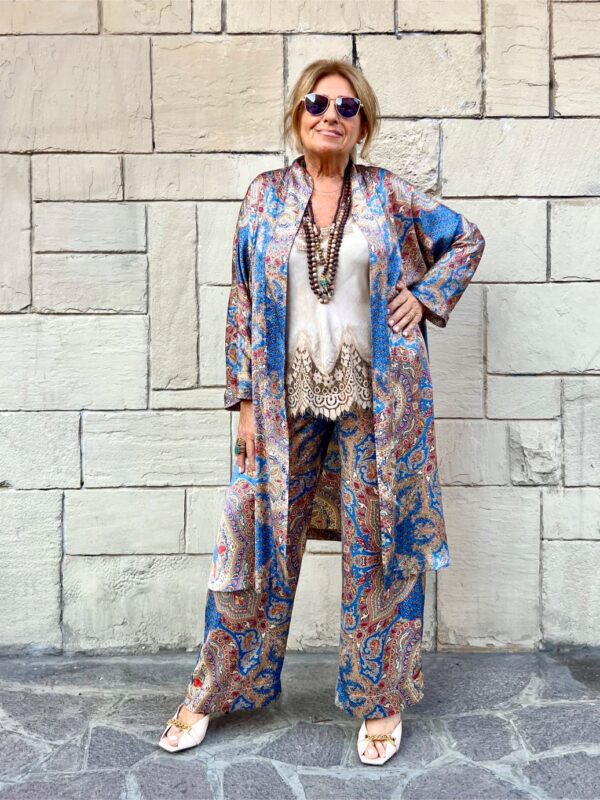 Pantalone Palazzo -Raso Tahiti - immagine 2