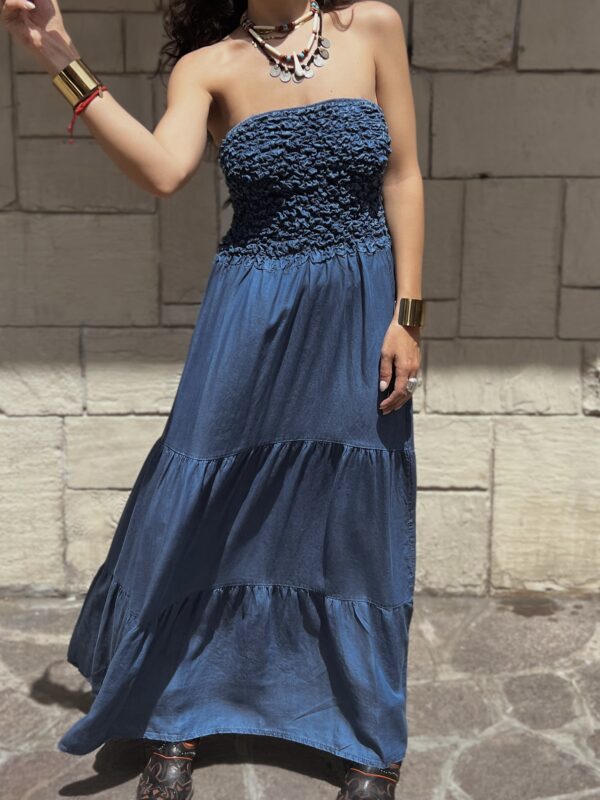 Abito Chambray - Arricciato - immagine 5