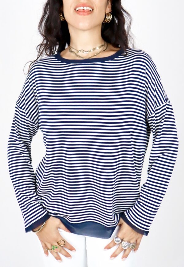 Blusa April - righe - Blu