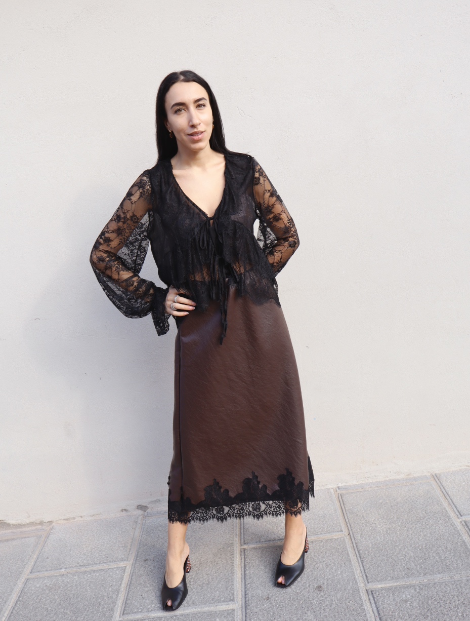 Gonna Ecopelle - pizzo - immagine 7