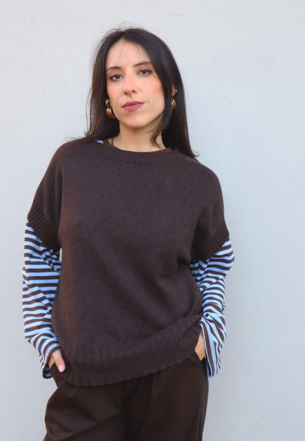 Maglia Clarini - lunga - Marrone